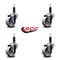 Service Caster 3'' Semi Steel Wheel Swivel 1'' Expanding Stem Caster Set, 4PK SCC-EX20S314-SSS-1-4 - alternate 3